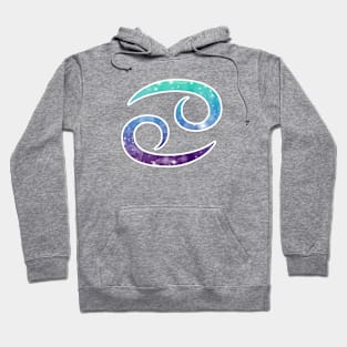 Cancer Zodiac Symbol in Magical Mermaid Colors Hoodie